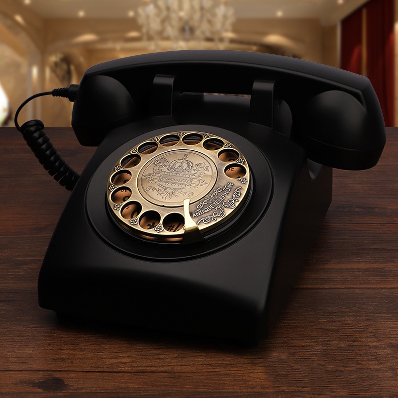13582-ajagru Teléfonos rojos, teléfono con cable, Dial giratorio clásico, teléfonos de oficina en casa, teléfono antiguo Vintage de los años 1930
