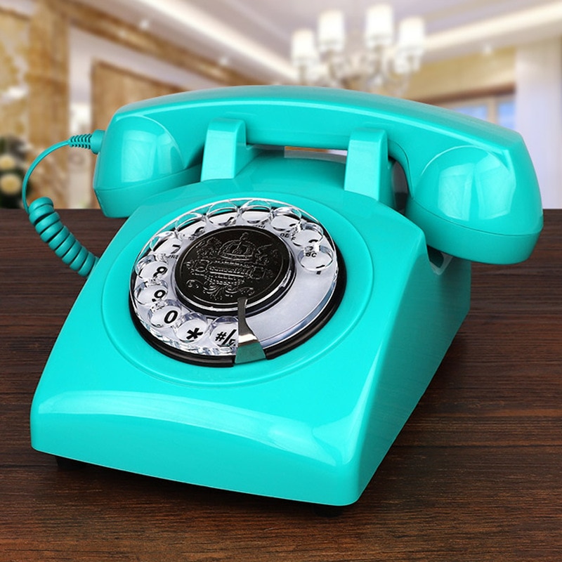 13582-jwre6q Teléfonos rojos, teléfono con cable, Dial giratorio clásico, teléfonos de oficina en casa, teléfono antiguo Vintage de los años 1930