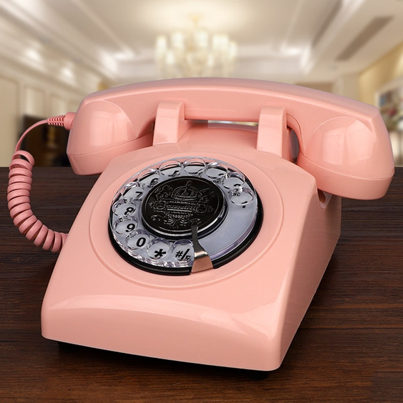 13582-ukc1si Teléfonos rojos, teléfono con cable, Dial giratorio clásico, teléfonos de oficina en casa, teléfono antiguo Vintage de los años 1930