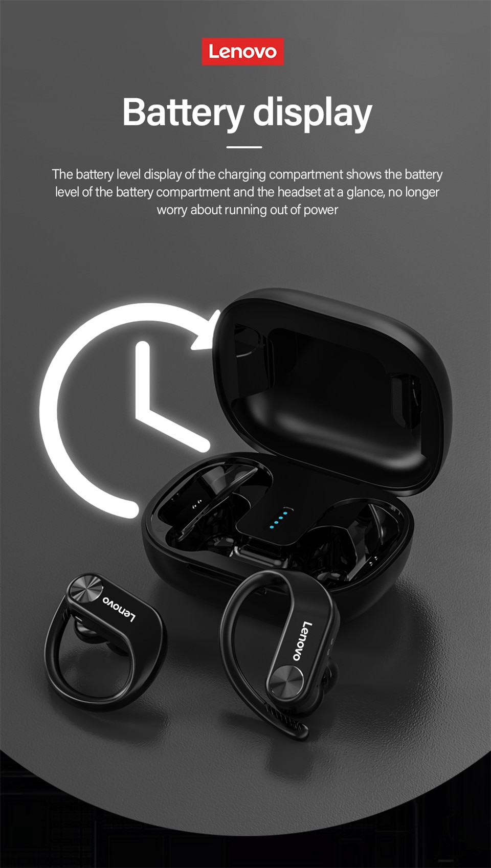 13880-drhnjr Lenovo-auriculares inalámbricos LP7 para jugadores, cascos por encima de la oreja con micrófono para PC, Android e IOS, teléfono móvil