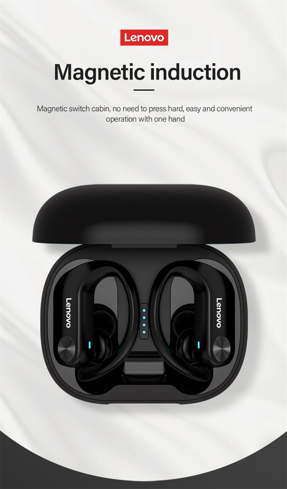 13880-eohtvf Lenovo-auriculares inalámbricos LP7 para jugadores, cascos por encima de la oreja con micrófono para PC, Android e IOS, teléfono móvil