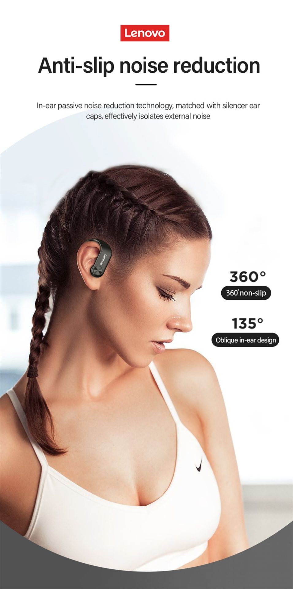 13880-mdkw18 Lenovo-auriculares inalámbricos LP7 para jugadores, cascos por encima de la oreja con micrófono para PC, Android e IOS, teléfono móvil