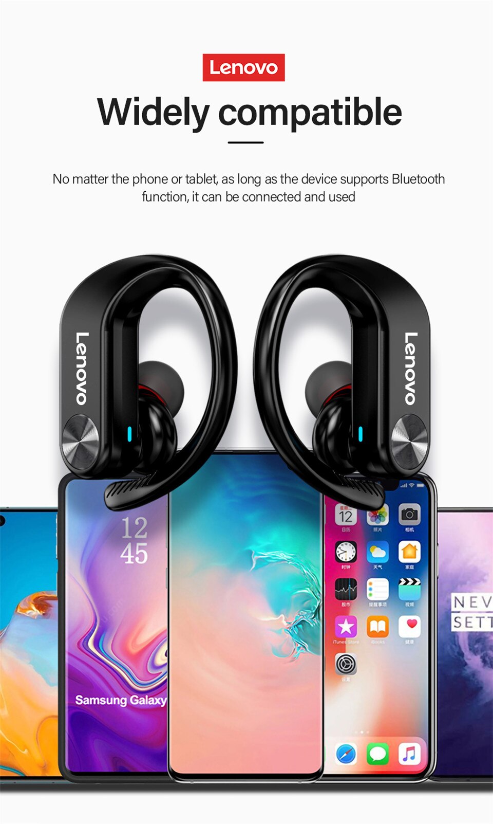 13880-uqci38 Lenovo-auriculares inalámbricos LP7 para jugadores, cascos por encima de la oreja con micrófono para PC, Android e IOS, teléfono móvil