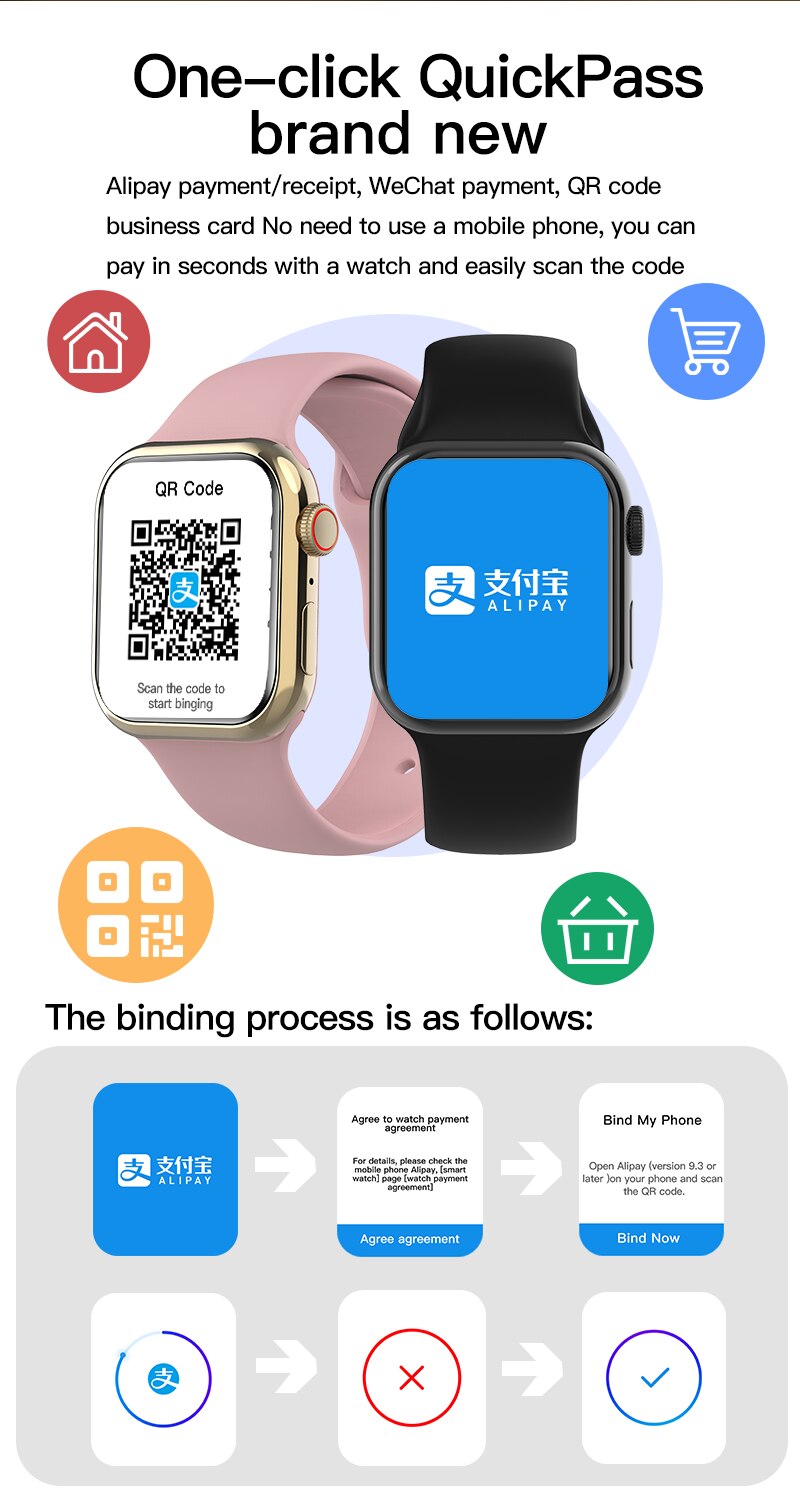 13896-e9jpnf Reloj inteligente i8 Pro Max para hombre y mujer, Smartwatch deportivo con llamadas, Bluetooth, personalizado, Serie 8, Apple Watch