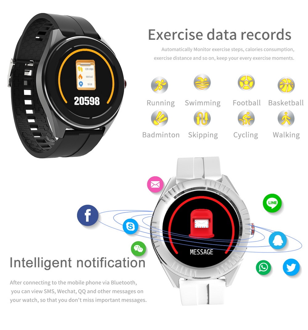 13905-nituwc LENOVO-reloj inteligente R1 para hombre, accesorio de pulsera resistente al agua IP68 con pantalla TFT a Color de 1,3 pulgadas, compatible con iOS y Android