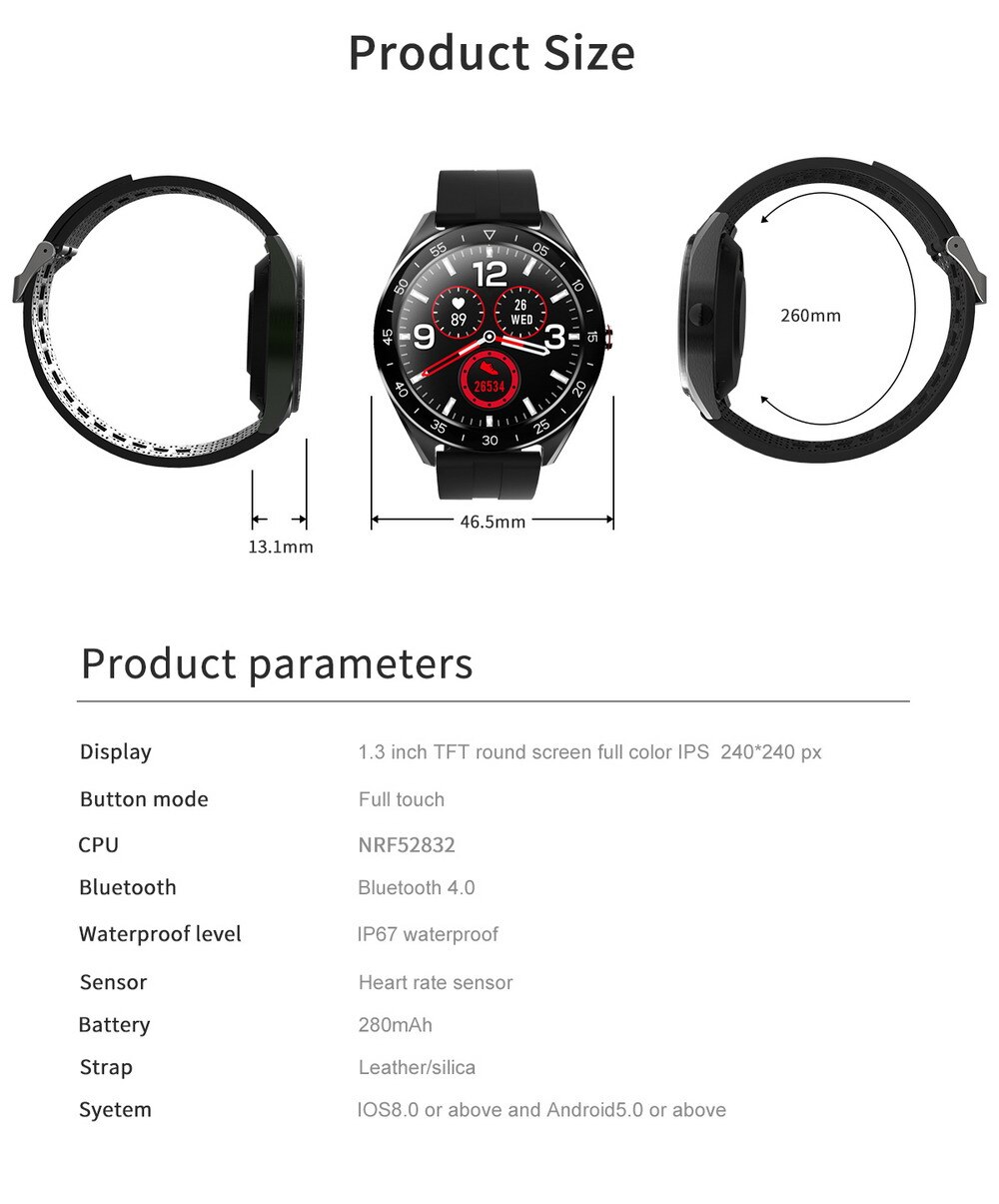 13905-oxrsz3 LENOVO-reloj inteligente R1 para hombre, accesorio de pulsera resistente al agua IP68 con pantalla TFT a Color de 1,3 pulgadas, compatible con iOS y Android