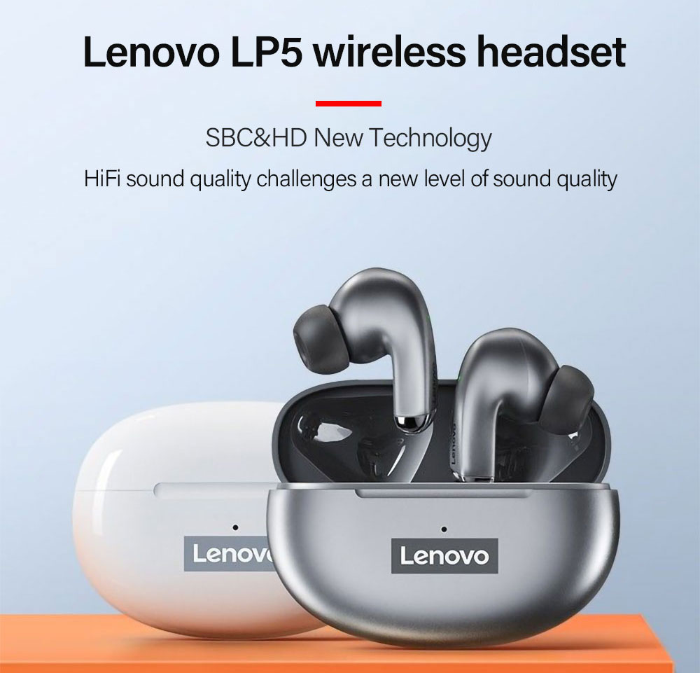 13919-vaailx Lenovo-auriculares inalámbricos con Bluetooth 5,0, dispositivo de audio estéreo 9D, impermeable, HiFi, para música, para iPhone y Xiaomi, Original, LP5
