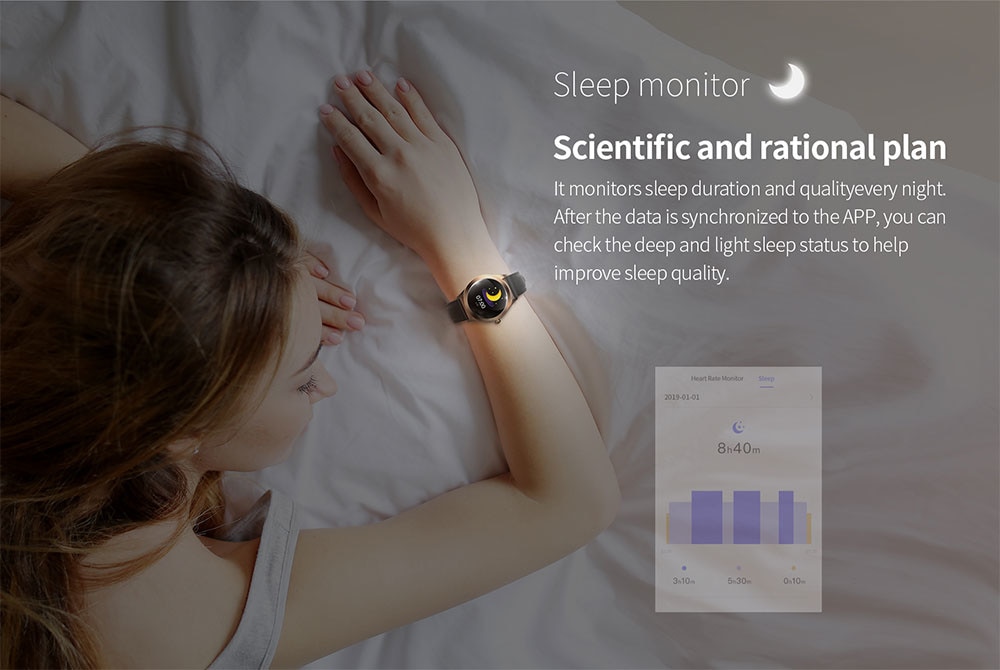 13927-5t6noi Reloj inteligente resistente al agua IP68 para mujer, pulsera bonita con control del ritmo cardíaco y del sueño, para IOS, Android, KW10, Banda Dorada a la moda