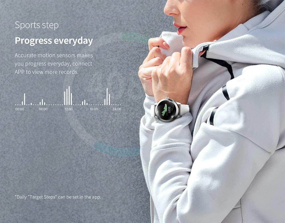 13927-jfg3z9 Reloj inteligente resistente al agua IP68 para mujer, pulsera bonita con control del ritmo cardíaco y del sueño, para IOS, Android, KW10, Banda Dorada a la moda