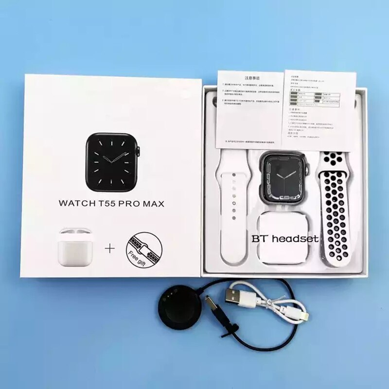 13950-yyh1yv Lenovo-reloj inteligente T55 Pro Max, dispositivo con auriculares TWS, 2 en 1, Monitor de ritmo cardíaco, pantalla de 1,71 pulgadas, para Xiaomi