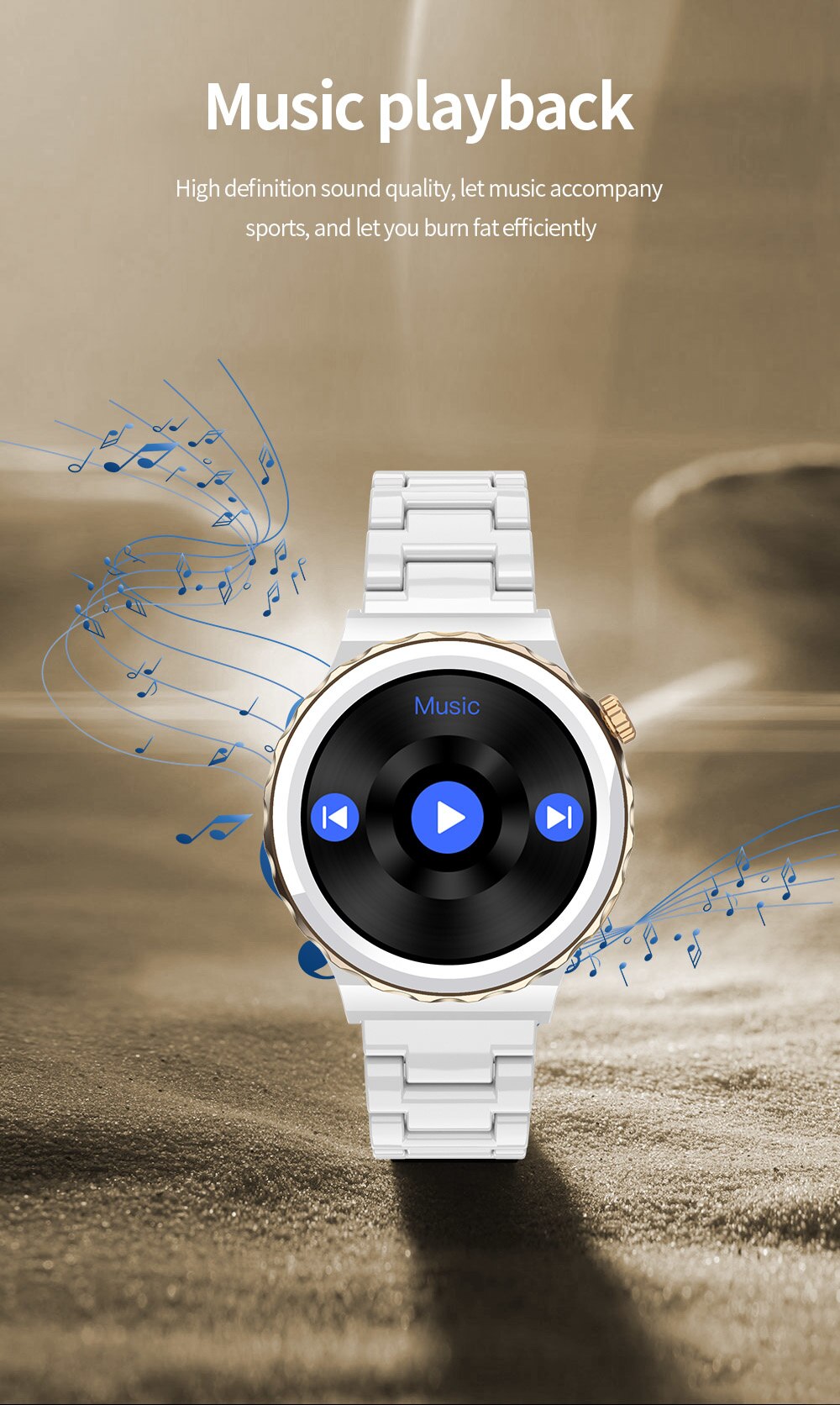 13960-6jqjep Reloj inteligente con Bluetooth para hombre y mujer, pulsera resistente al agua IP67, con reproducción de música, Modo deportivo, respuesta de llamada, compatible con hebreo, nuevo, 2023