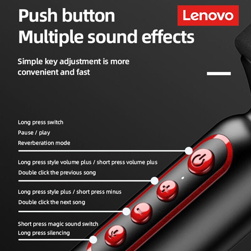13969-wyakub Lenovo-micrófono de mano M1, inalámbrico, Bluetooth, sonido HIFI, artefacto de Karaoke, teléfono móvil en vivo, hogar, portátil para fiesta