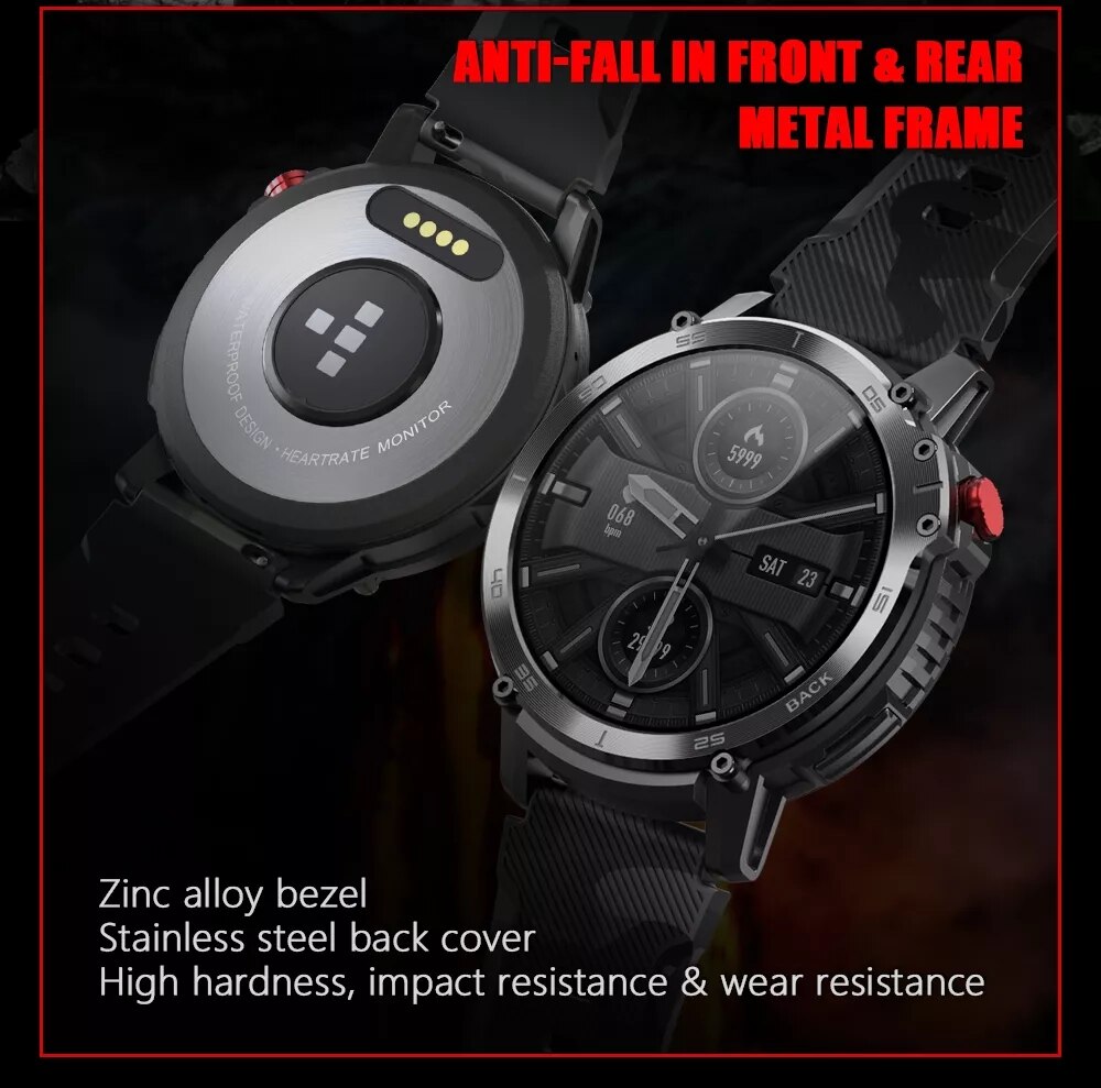 14151-mgzyvs Reloj inteligente C22 para hombre, pulsera deportiva con Bluetooth, llamadas, pantalla HD de 1,6 pulgadas, Memoria 4G, 400mAh, control del ritmo cardíaco