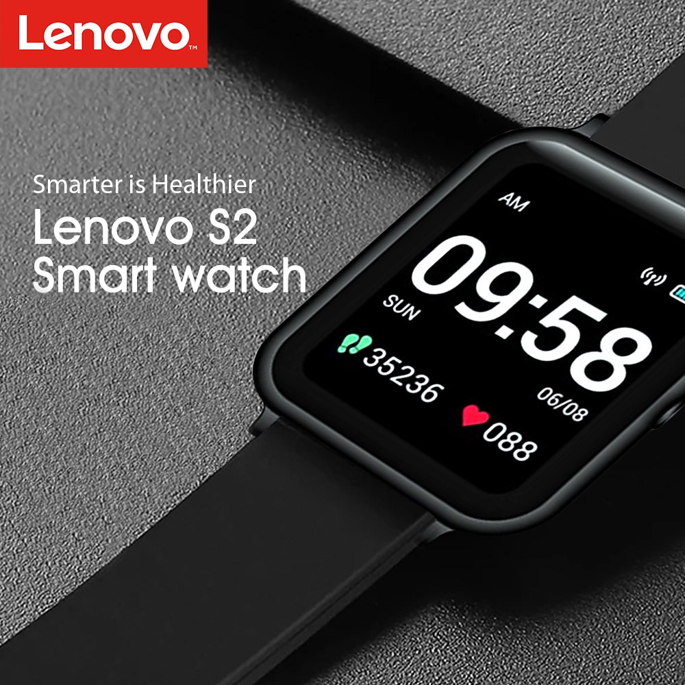 14188-gfcdq6 Lenovo-reloj inteligente S2 para hombre, accesorio de pulsera resistente al agua con seguimiento de actividad deportiva, Monitor de ritmo cardíaco durante el sueño, para teléfono Xiaomi