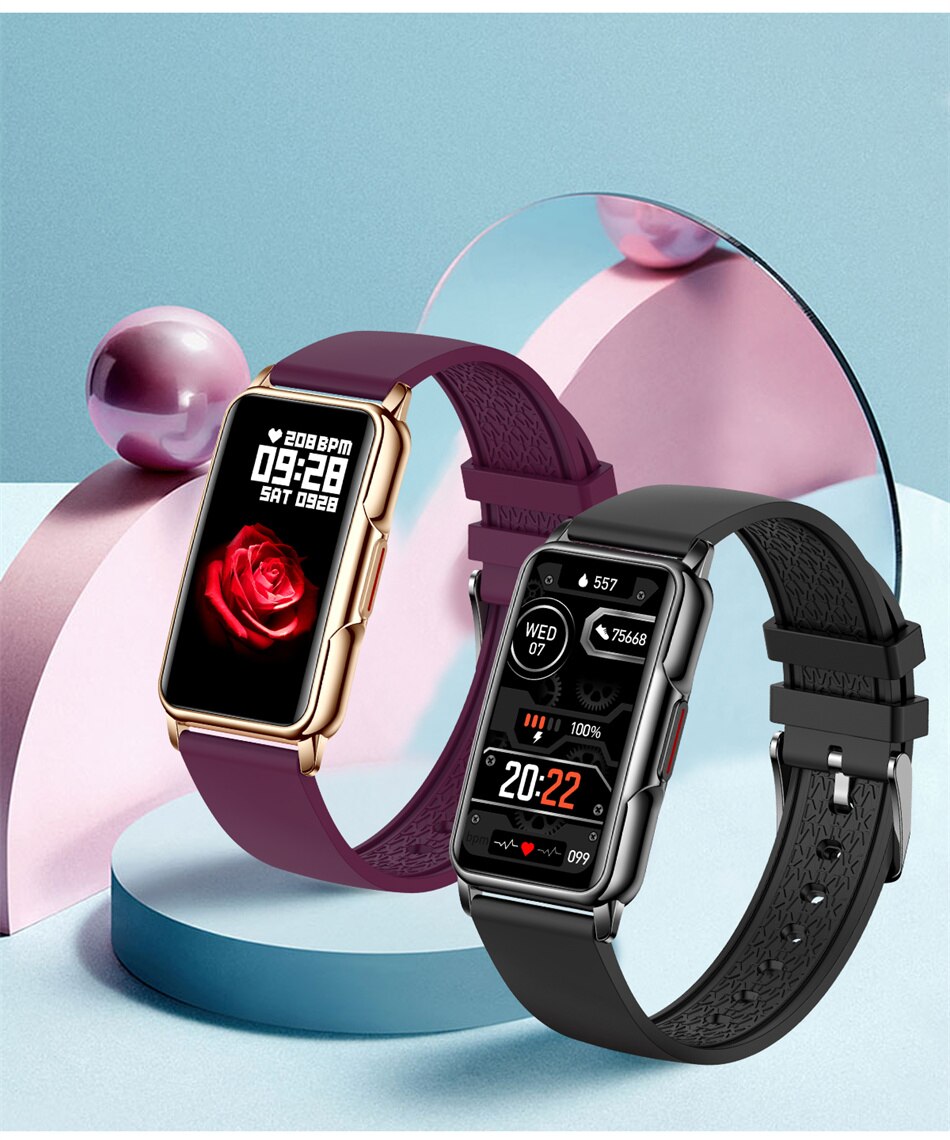 14314-itqbiu Reloj inteligente deportivo para hombre y mujer, pulsera electrónica con rastreador de Fitness para Android e IOS