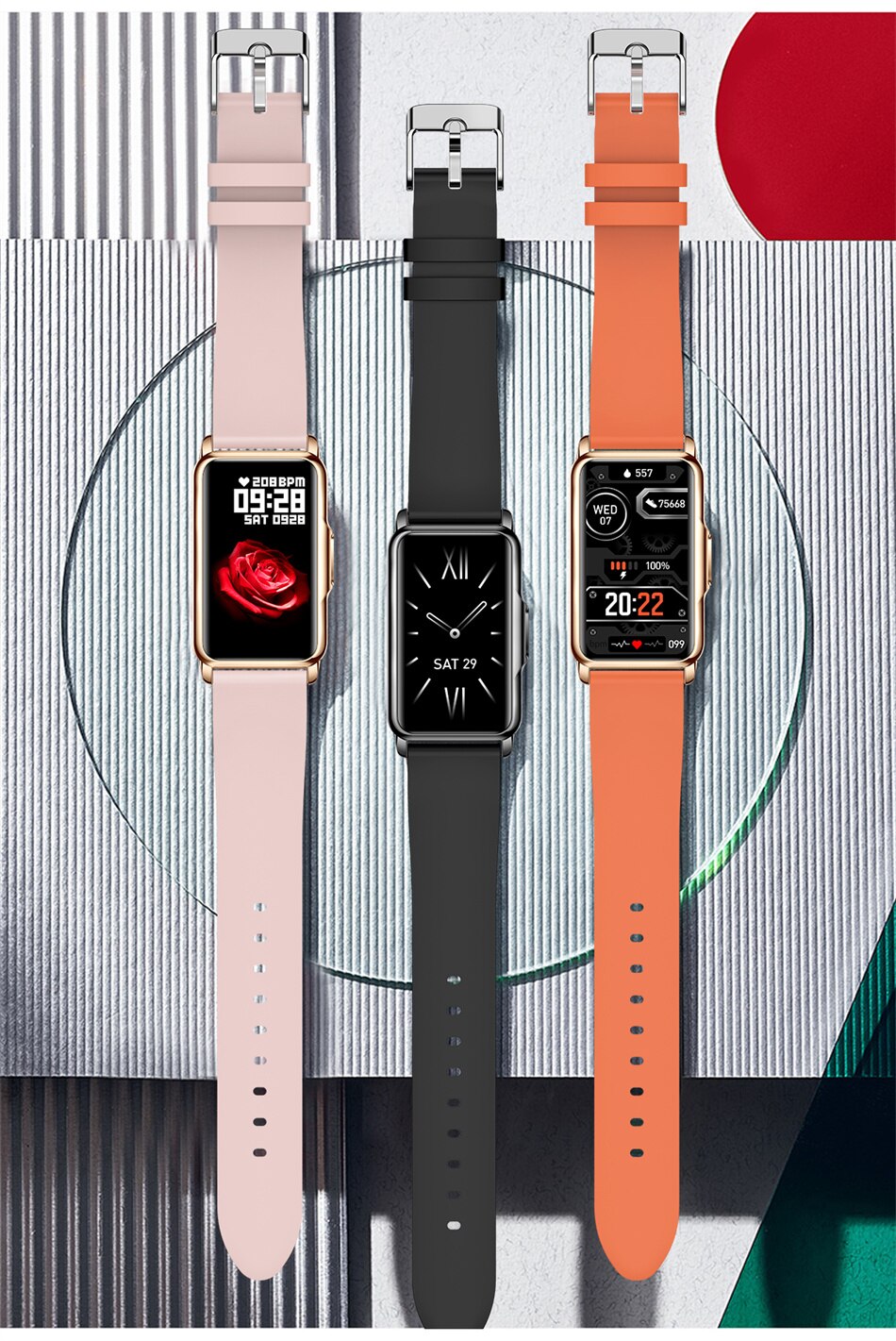 14314-krzqed Reloj inteligente deportivo para hombre y mujer, pulsera electrónica con rastreador de Fitness para Android e IOS