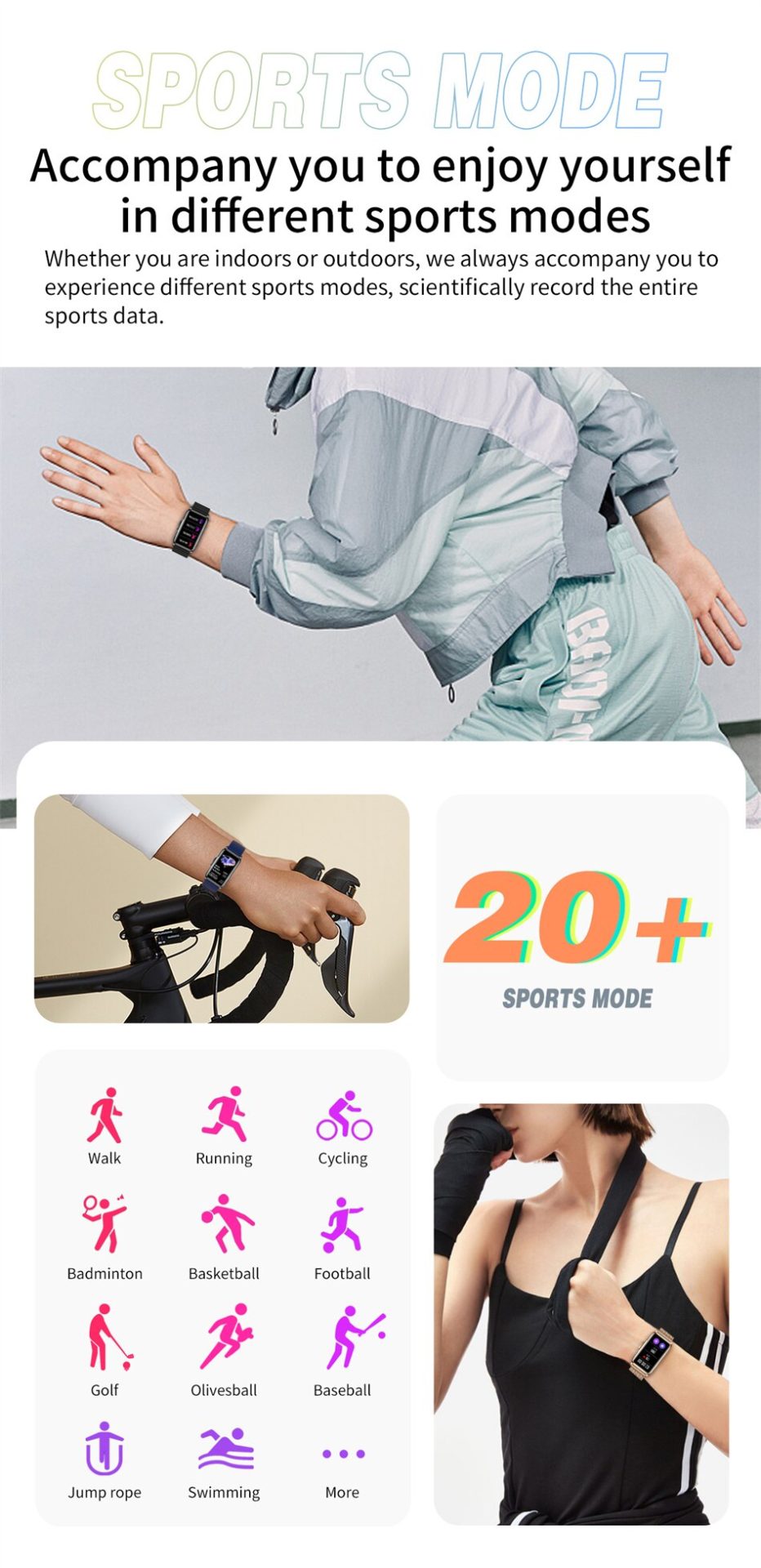 14314-n20s7k Reloj inteligente deportivo para hombre y mujer, pulsera electrónica con rastreador de Fitness para Android e IOS