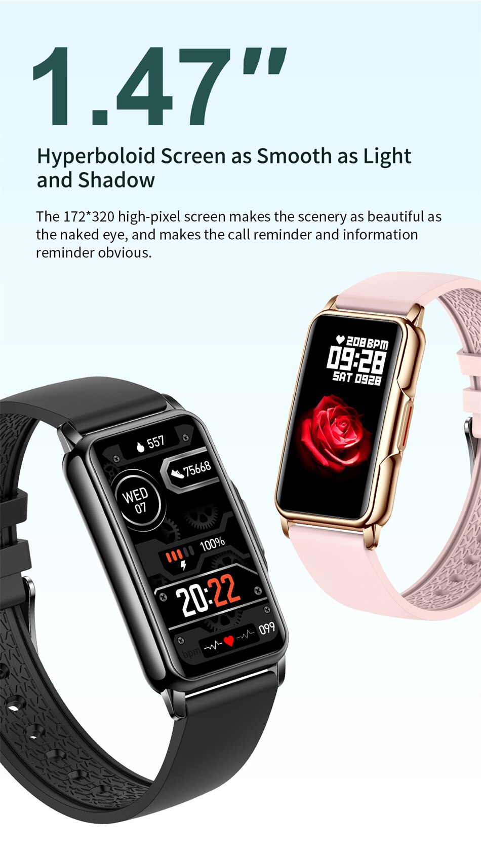 14314-txldwt Reloj inteligente deportivo para hombre y mujer, pulsera electrónica con rastreador de Fitness para Android e IOS