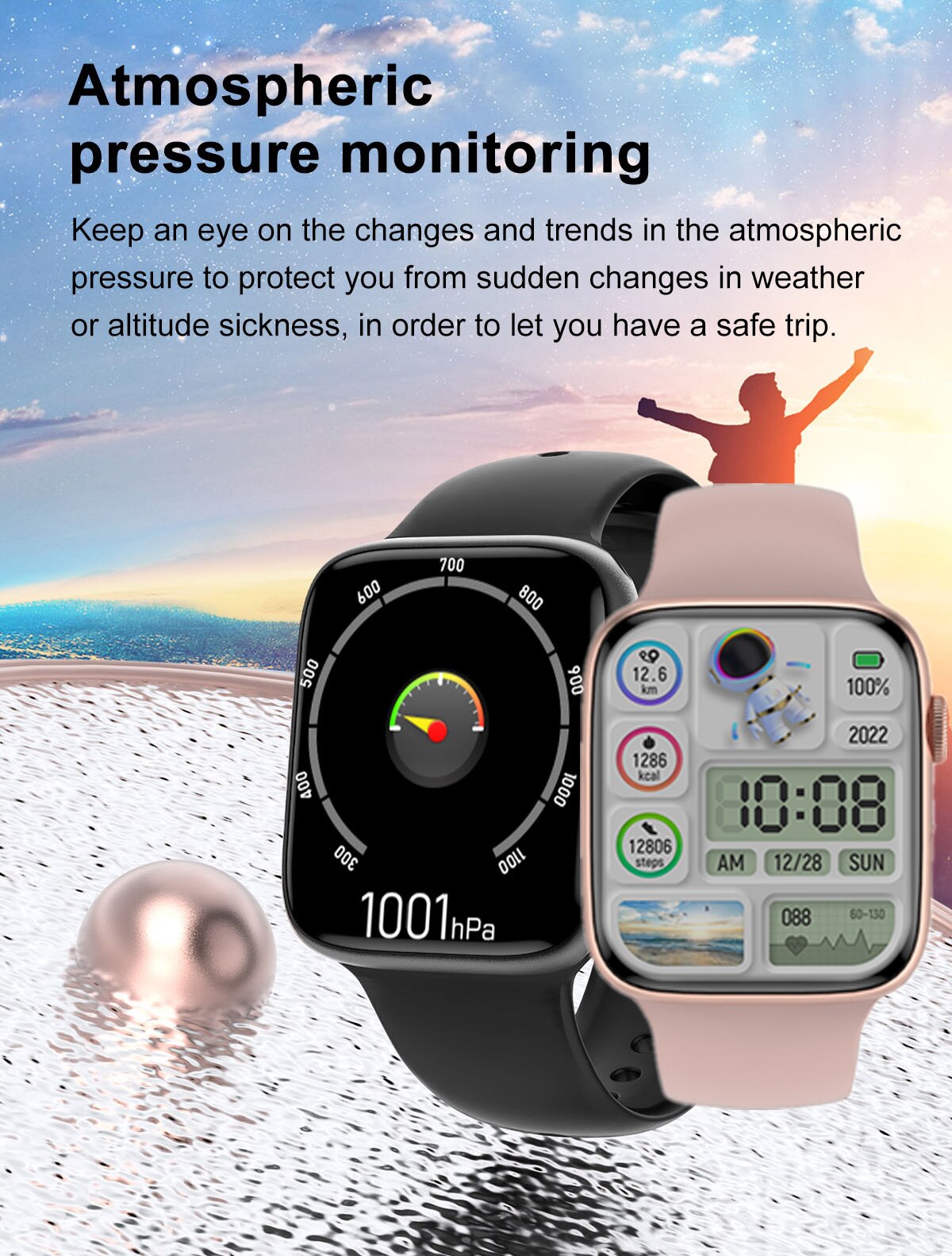 14370-garbui Reloj inteligente DT8 Pro IWO para hombre y mujer, Smartwatch resistente al agua con llamadas, Bluetooth, pantalla HD de 2,0 pulgadas, NFC, GPS, pista de 45mm, Serie 8