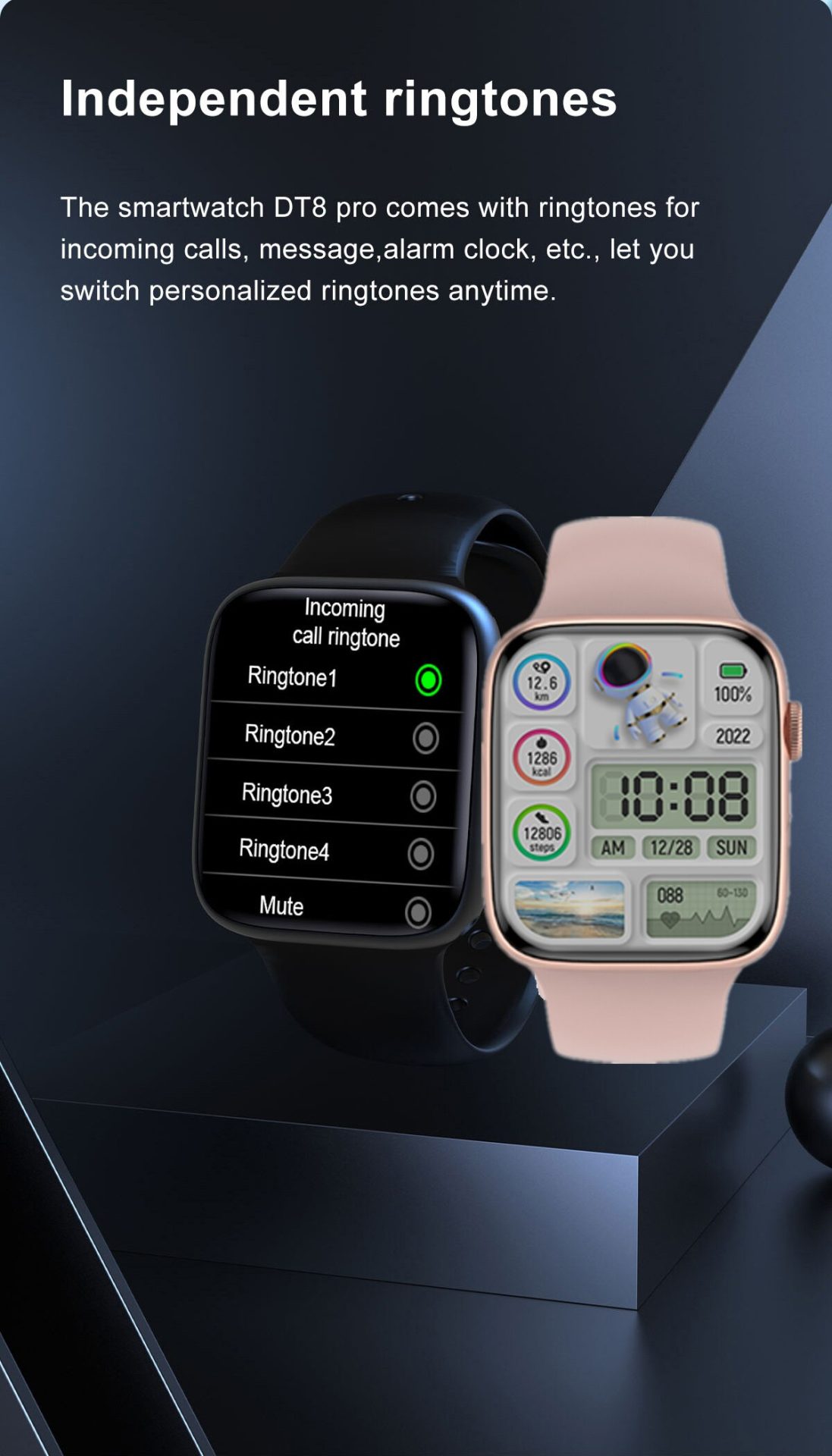 14370-kht5qv Reloj inteligente DT8 Pro IWO para hombre y mujer, Smartwatch resistente al agua con llamadas, Bluetooth, pantalla HD de 2,0 pulgadas, NFC, GPS, pista de 45mm, Serie 8
