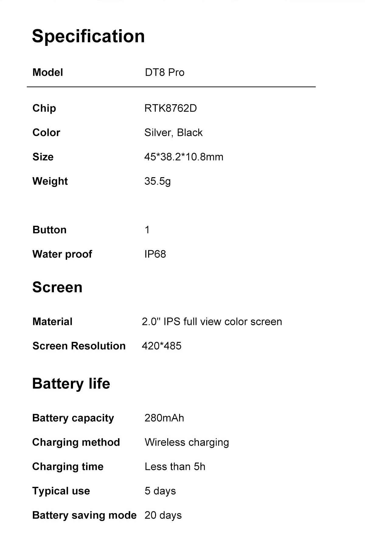 14370-x3myz1 Reloj inteligente DT8 Pro IWO para hombre y mujer, Smartwatch resistente al agua con llamadas, Bluetooth, pantalla HD de 2,0 pulgadas, NFC, GPS, pista de 45mm, Serie 8