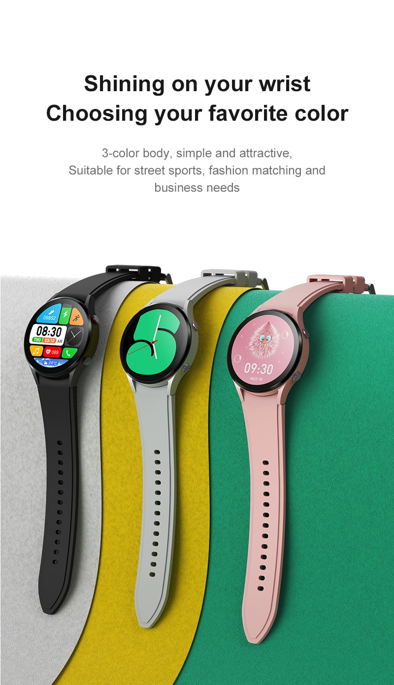 14385-4epi3s Reloj inteligente para hombre y mujer, pulsera completamente con pantalla táctil, resistente al agua IP68, con Dial personalizado y temperatura corporal, para Samsung Galaxy 4