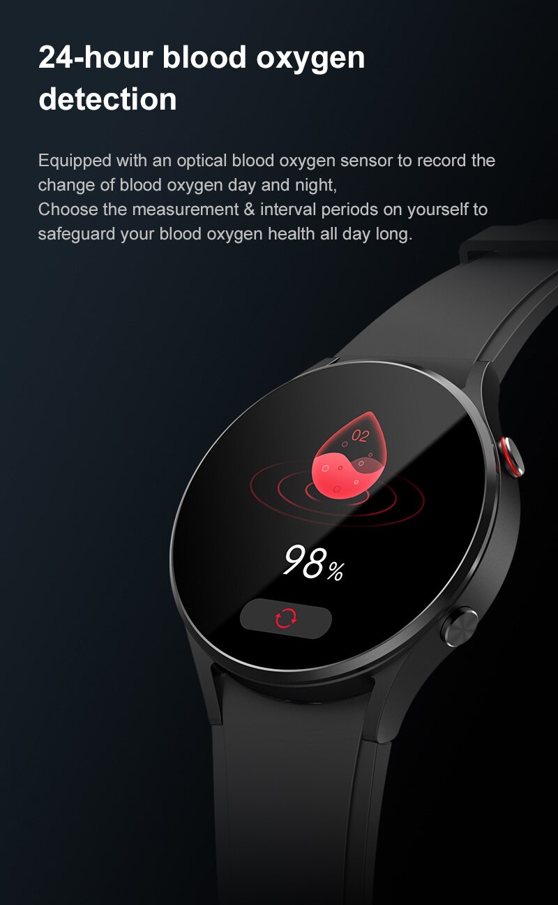 14385-hgrhpu Reloj inteligente para hombre y mujer, pulsera completamente con pantalla táctil, resistente al agua IP68, con Dial personalizado y temperatura corporal, para Samsung Galaxy 4