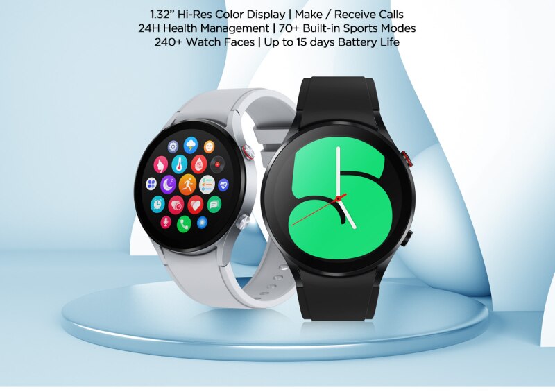 14385-hytuvc Reloj inteligente para hombre y mujer, pulsera completamente con pantalla táctil, resistente al agua IP68, con Dial personalizado y temperatura corporal, para Samsung Galaxy 4
