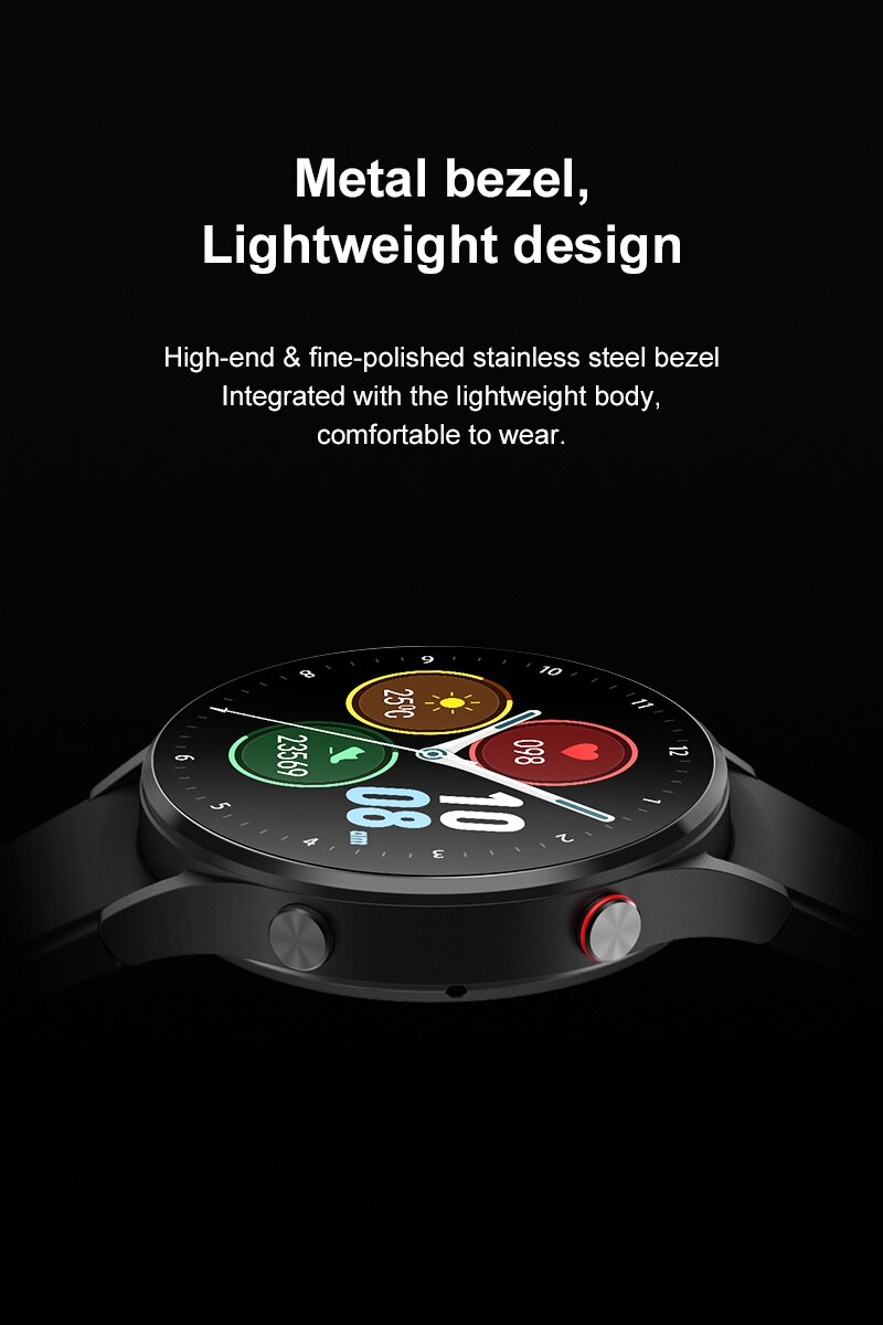 14385-ttjik6 Reloj inteligente para hombre y mujer, pulsera completamente con pantalla táctil, resistente al agua IP68, con Dial personalizado y temperatura corporal, para Samsung Galaxy 4