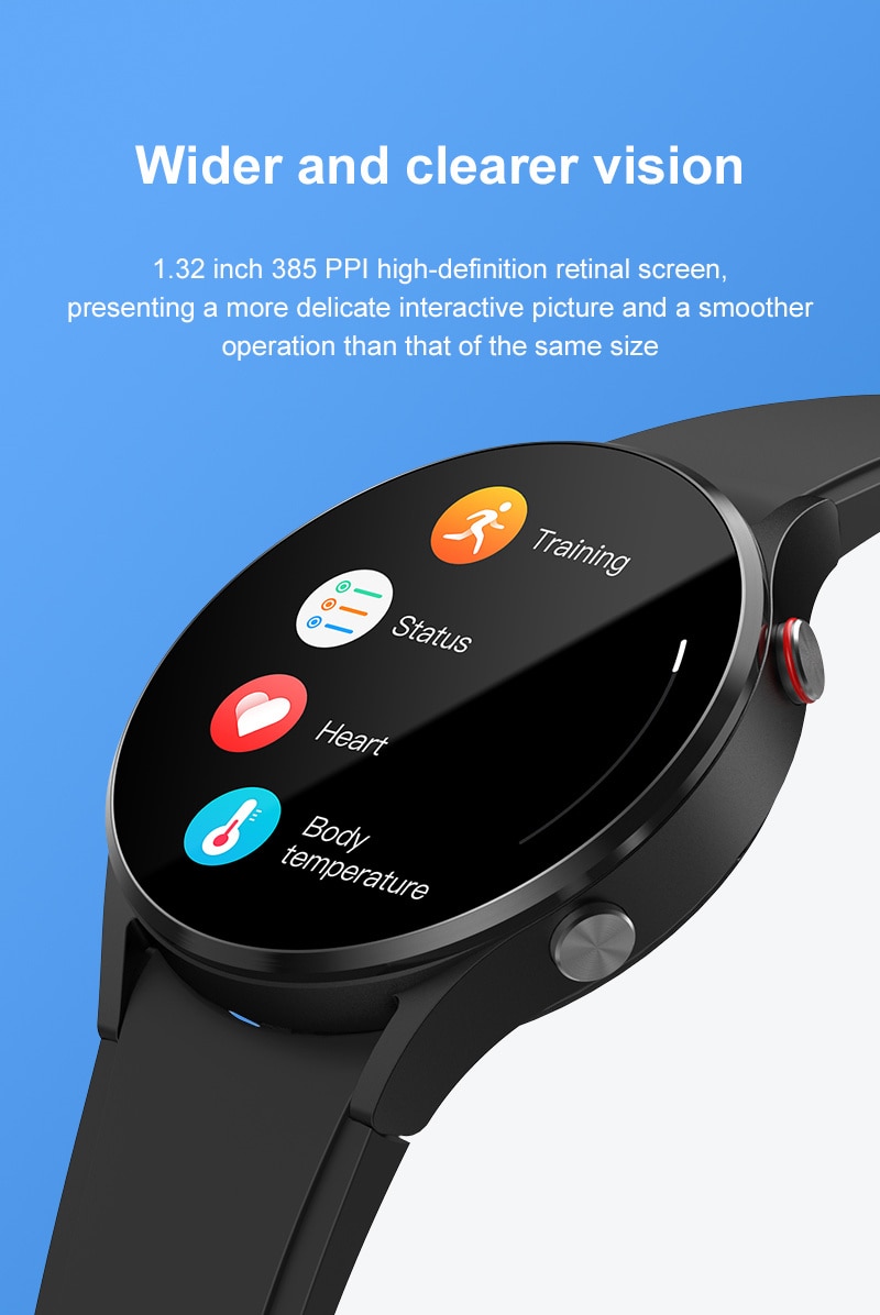 14385-wjwdub Reloj inteligente para hombre y mujer, pulsera completamente con pantalla táctil, resistente al agua IP68, con Dial personalizado y temperatura corporal, para Samsung Galaxy 4