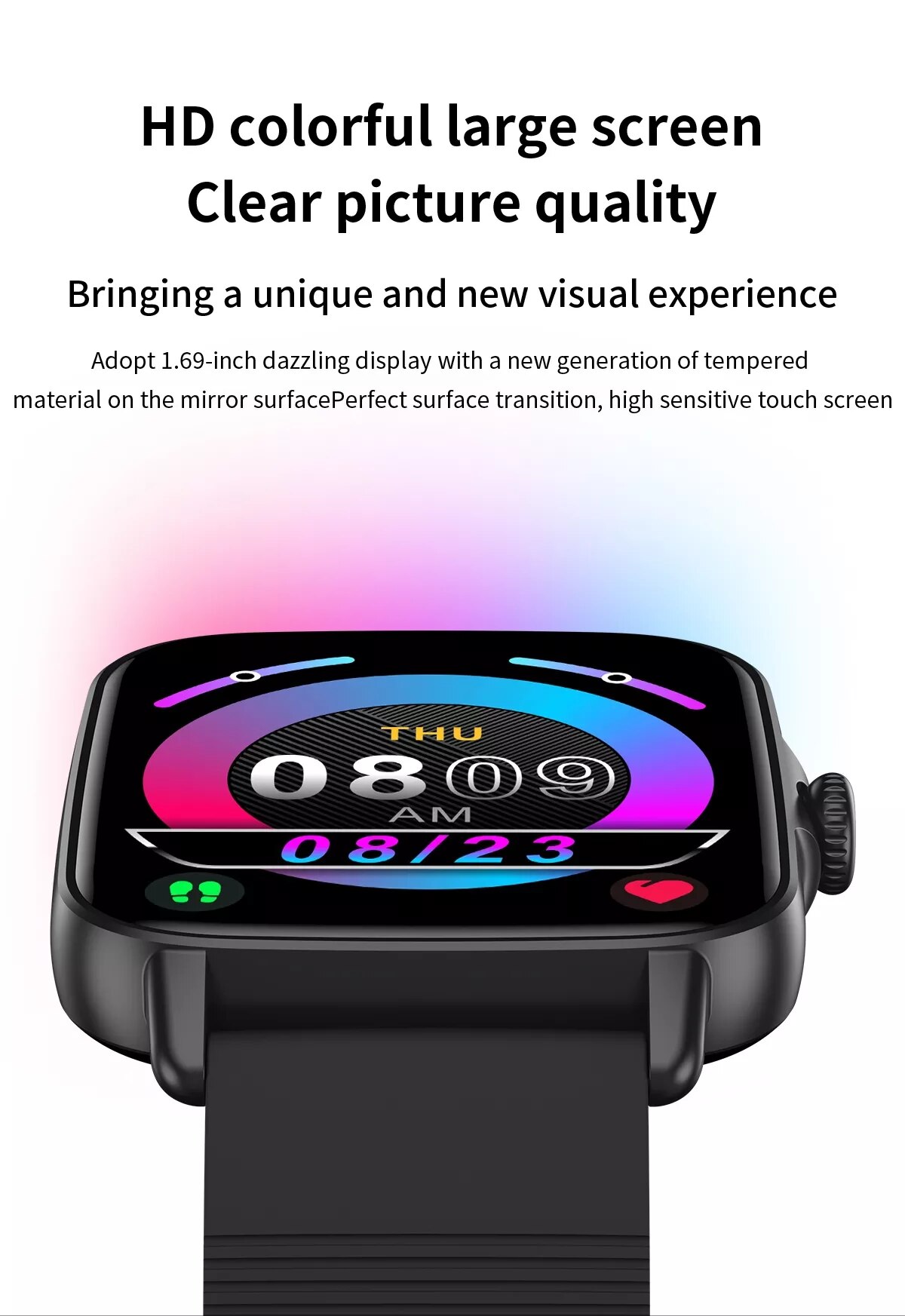 14386-5bjanh Lenovo-reloj inteligente KT58 para hombre, Smartwatch deportivo ip67a prueba de agua, control del ritmo cardíaco y de la presión sanguínea, Icnh, para Xiaomi, 1,69