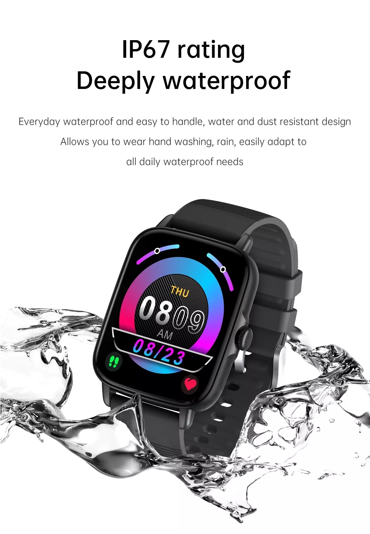 14386-ms0mej Lenovo-reloj inteligente KT58 para hombre, Smartwatch deportivo ip67a prueba de agua, control del ritmo cardíaco y de la presión sanguínea, Icnh, para Xiaomi, 1,69