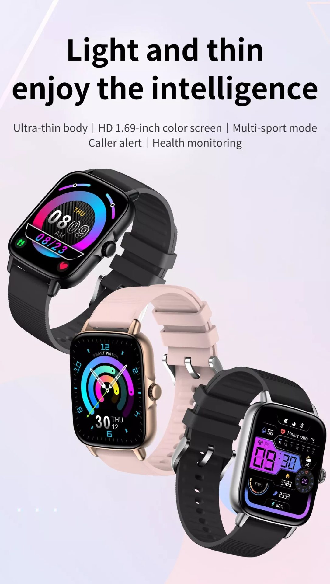 14386-wasfrc Lenovo-reloj inteligente KT58 para hombre, Smartwatch deportivo ip67a prueba de agua, control del ritmo cardíaco y de la presión sanguínea, Icnh, para Xiaomi, 1,69