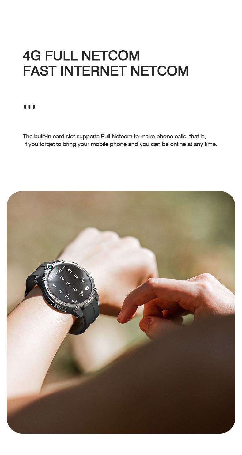 14415-9yt4ih Reloj inteligente V20MAX para hombre y mujer, dispositivo con pantalla redonda, 4G, Netcom, 128G, Android OS, descarga, aplicación, videojuego, SIM, llamada, cámara de ritmo cardíaco para Xiaomi