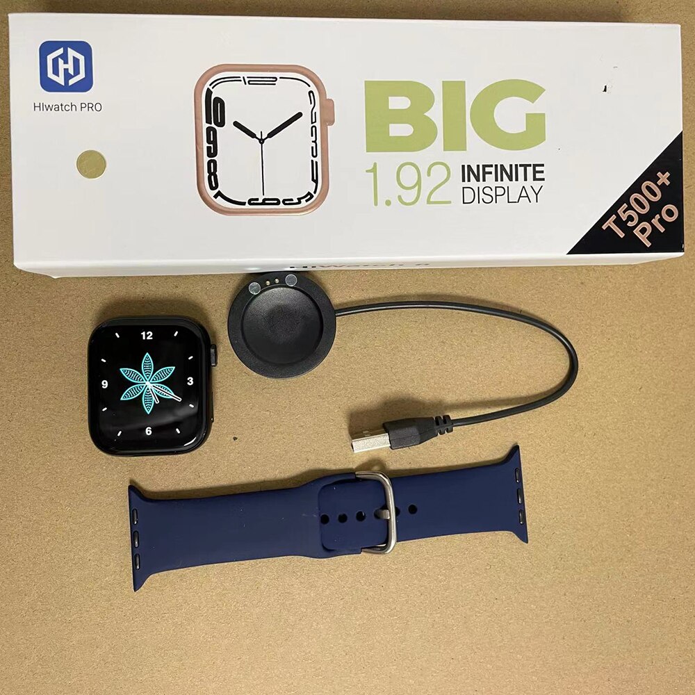 14434-68h5je Reloj inteligente T500 + Pro Serie 8, pulsera con Bluetooth, pantalla HD, control del ritmo cardíaco, recordatorio de salud, para teléfono Apple