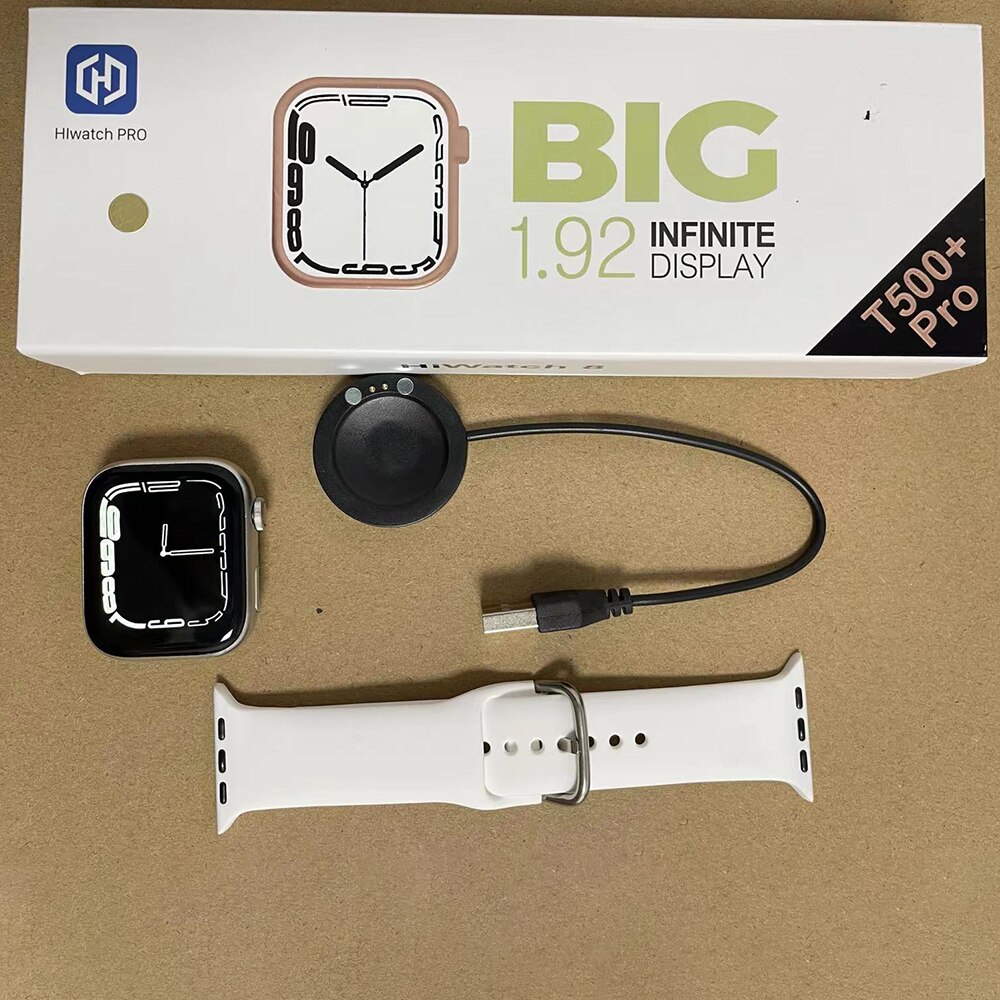 14434-dujael Reloj inteligente T500 + Pro Serie 8, pulsera con Bluetooth, pantalla HD, control del ritmo cardíaco, recordatorio de salud, para teléfono Apple