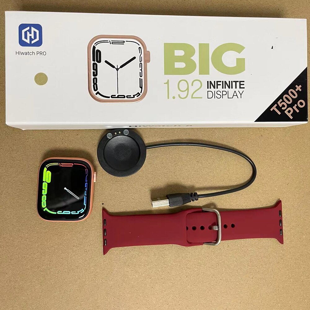 14434-hruutd Reloj inteligente T500 + Pro Serie 8, pulsera con Bluetooth, pantalla HD, control del ritmo cardíaco, recordatorio de salud, para teléfono Apple