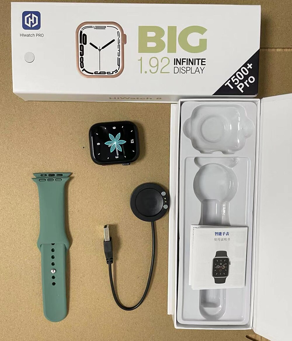 14434-qeac6u Reloj inteligente T500 + Pro Serie 8, pulsera con Bluetooth, pantalla HD, control del ritmo cardíaco, recordatorio de salud, para teléfono Apple