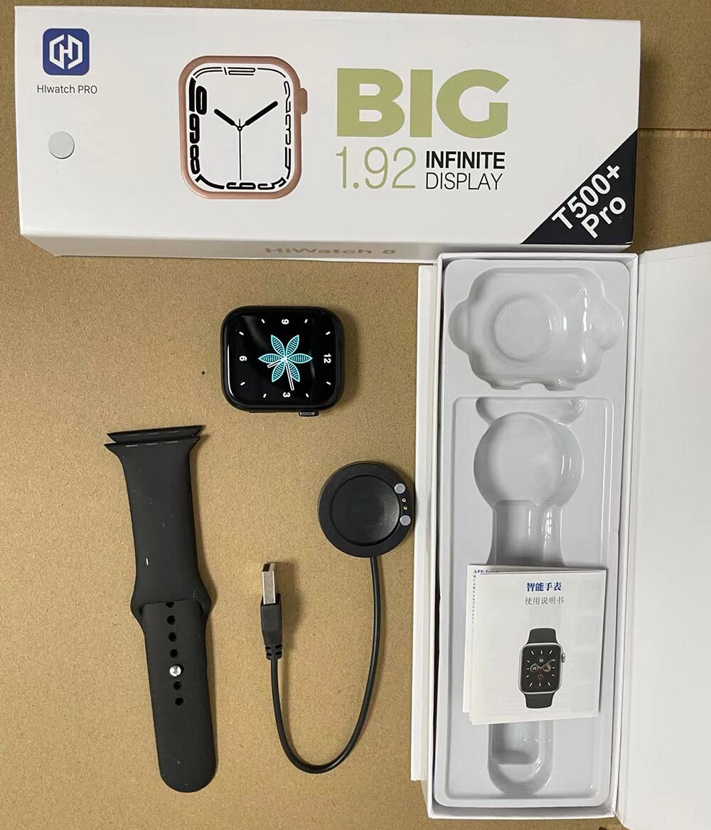 14434-txvjwq Reloj inteligente T500 + Pro Serie 8, pulsera con Bluetooth, pantalla HD, control del ritmo cardíaco, recordatorio de salud, para teléfono Apple