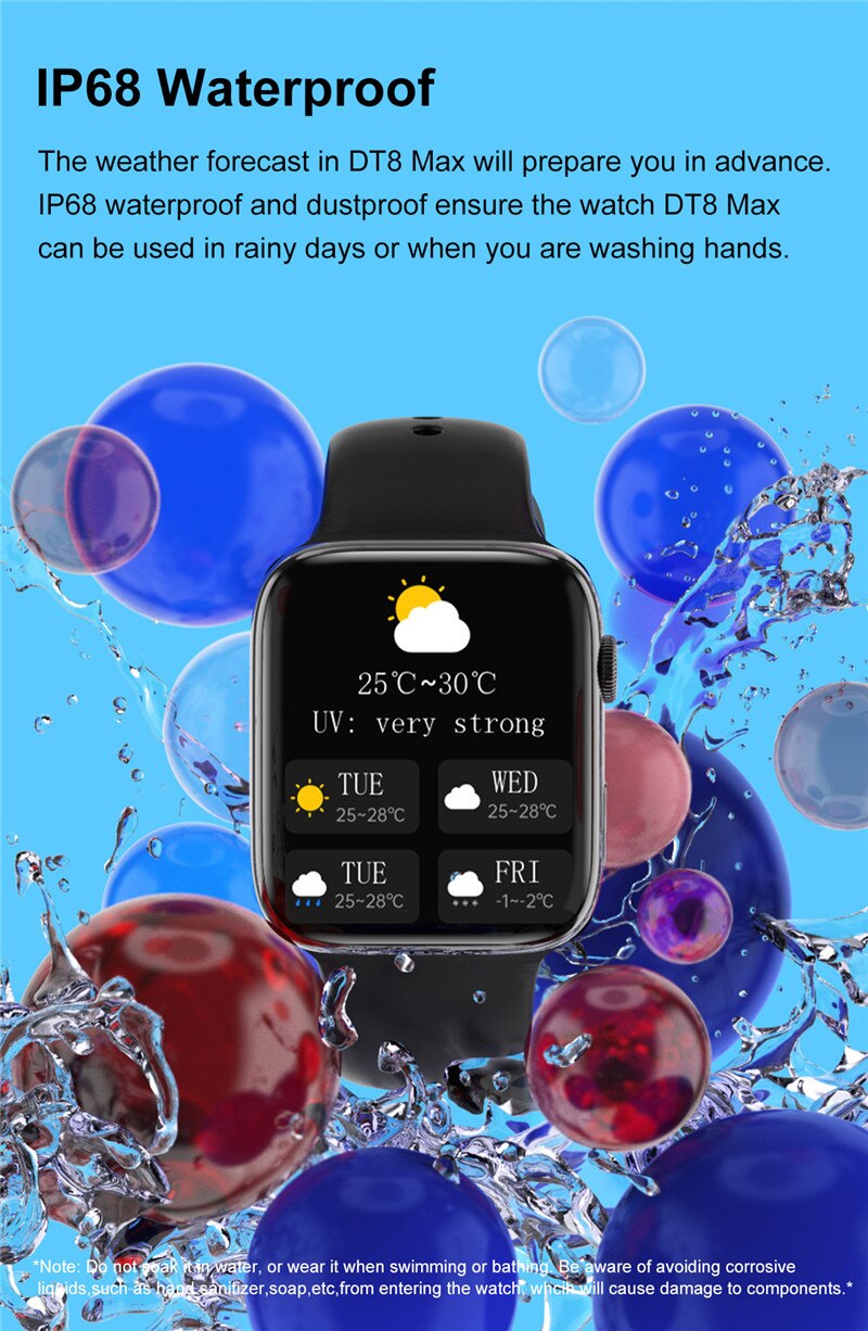 14474-svbucx Reloj inteligente DT8 MAX para hombre y mujer, pulsera con pantalla infinita de 45mm y 2,0 pulgadas, Bluetooth, llamadas, carga inalámbrica, NFC, serie IWO 8