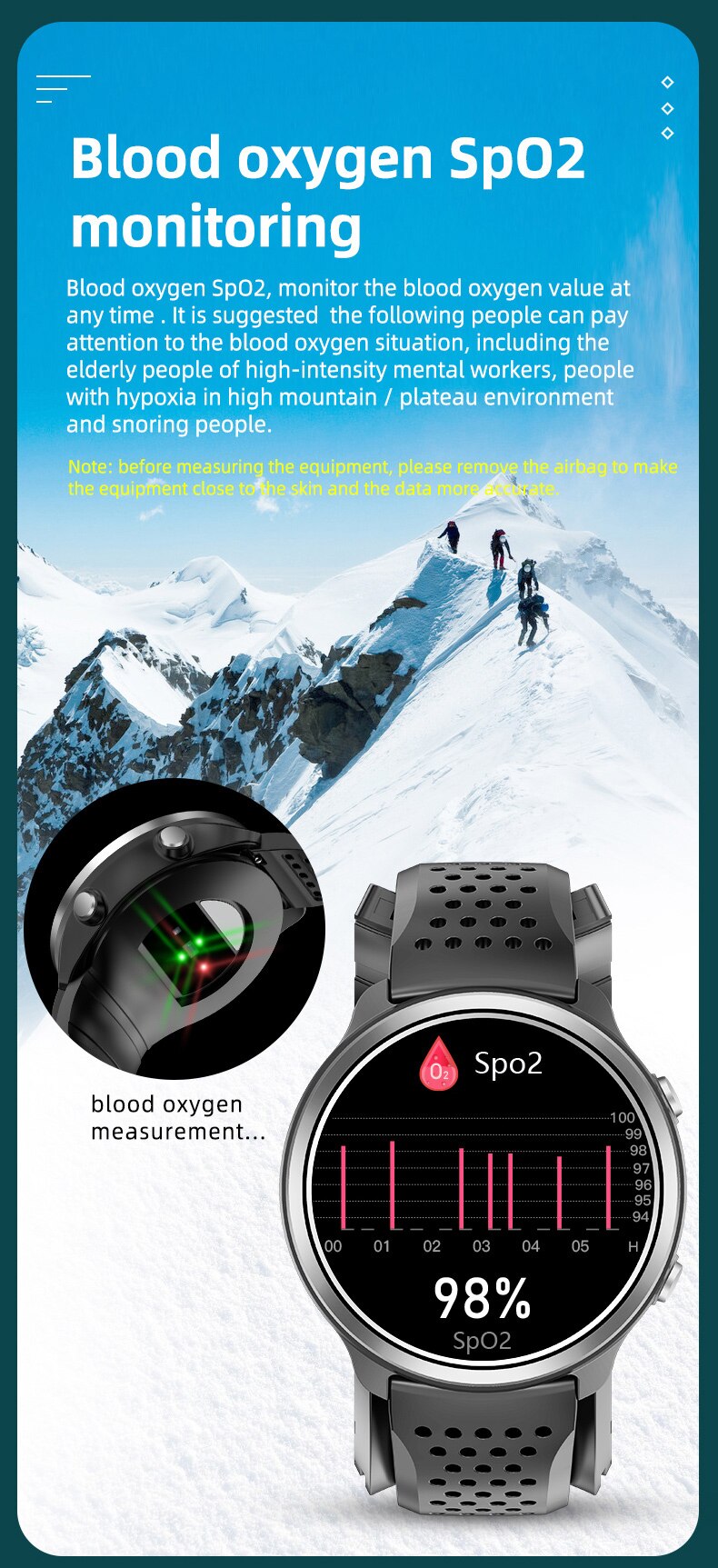 14479-cygk4s Reloj inteligente P30, pulsera de temperatura corporal, bomba de aire Real, presión arterial, SPO2, ritmo cardíaco, deportivo, salud