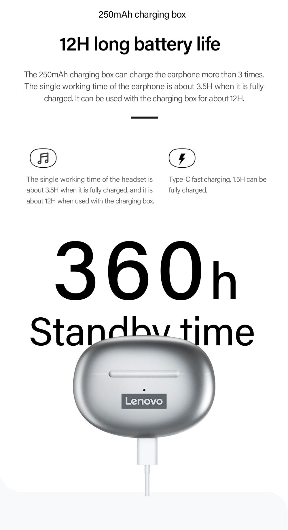 15394-1terv3 Lenovo-auriculares inalámbricos LP5 TWS con Bluetooth, dispositivo de audio estéreo 9D, HiFi, deportivos, impermeables, para iPhone 13, Xiaomi
