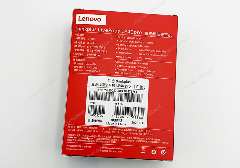 15611-fg70sf Lenovo-auriculares inalámbricos Thinkplus LivePods LP40pro con Bluetooth 5,0, cascos estéreo deportivos con Control táctil, 10 unidades/lote