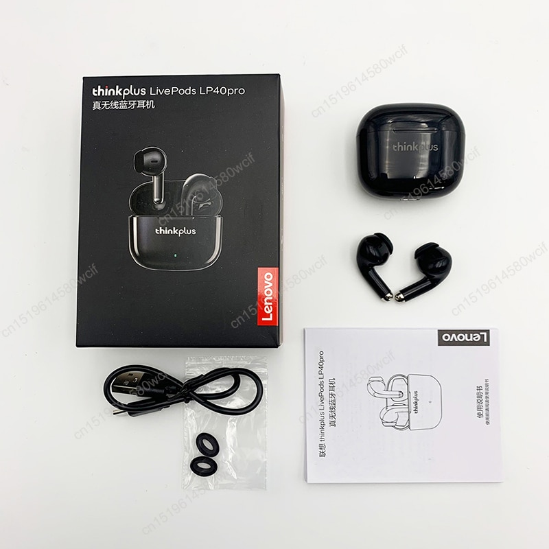 15611-rsiuft Lenovo-auriculares inalámbricos Thinkplus LivePods LP40pro con Bluetooth 5,0, cascos estéreo deportivos con Control táctil, 10 unidades/lote