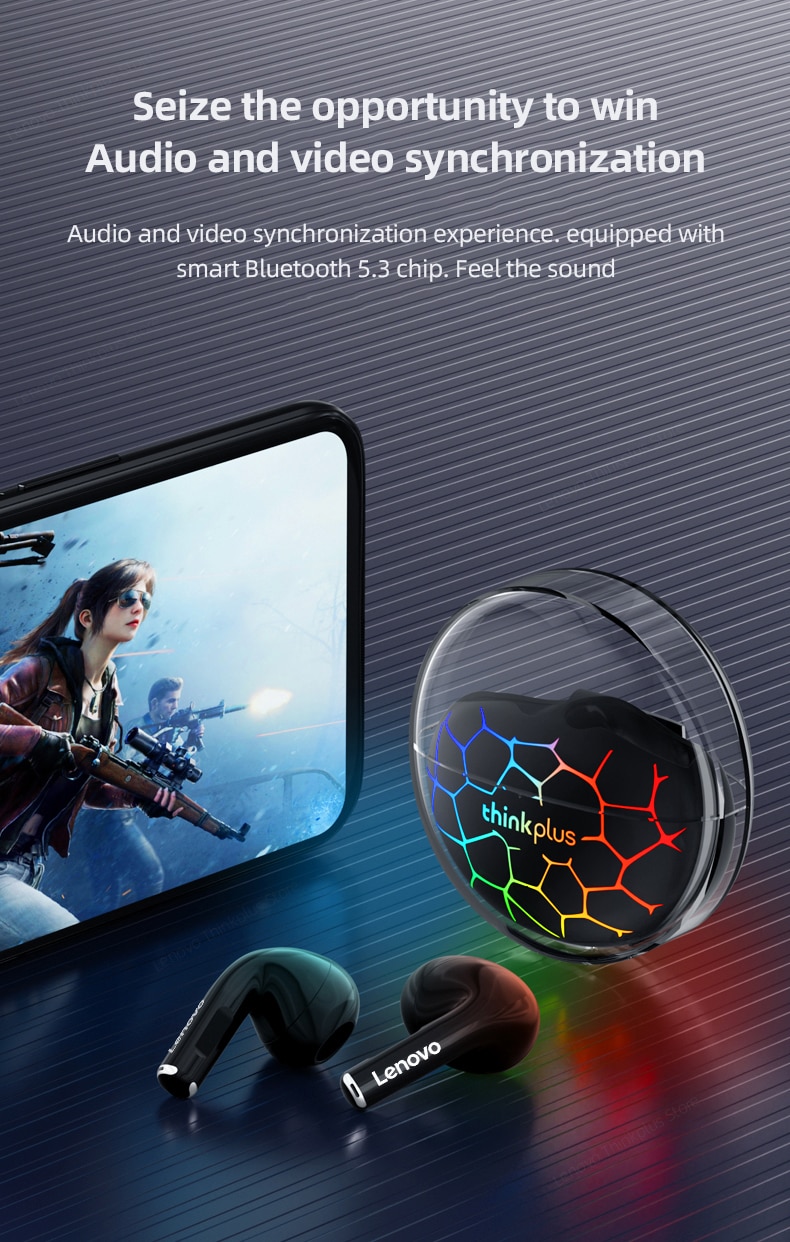 15620-o6oqg2 Lenovo-auriculares inalámbricos LP80 Pro TWS para videojuegos, cascos deportivos con Bluetooth 5,3 RGB, HIFI Dual, reducción de ruido, novedad