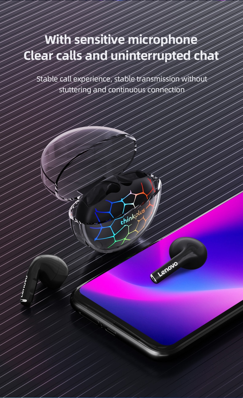 15620-vwsrkf Lenovo-auriculares inalámbricos LP80 Pro TWS para videojuegos, cascos deportivos con Bluetooth 5,3 RGB, HIFI Dual, reducción de ruido, novedad