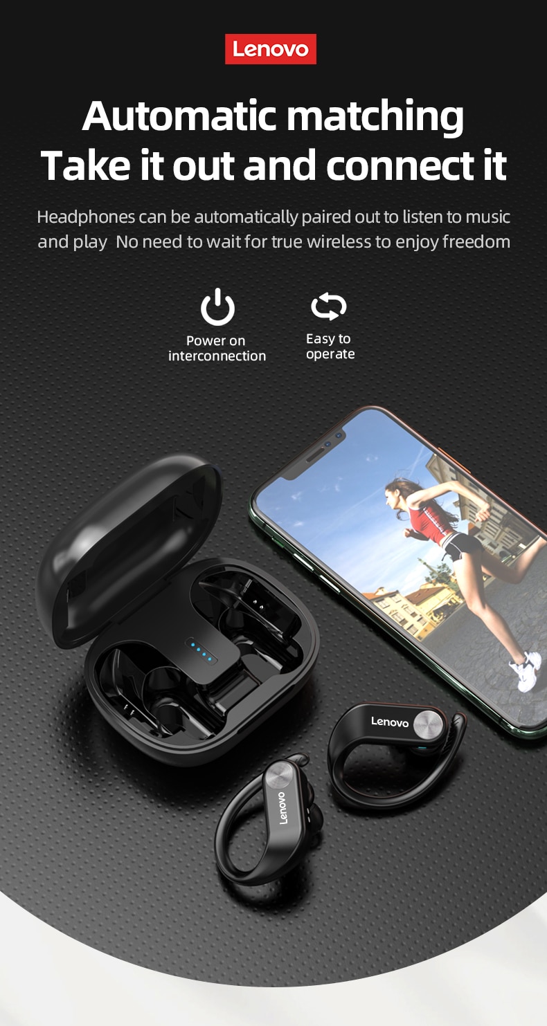 15655-3k3use Lenovo-auriculares inalámbricos con Bluetooth para videojuegos, audífonos originales con tecnología TWS, resistentes al agua, reducción de ruido, novedad