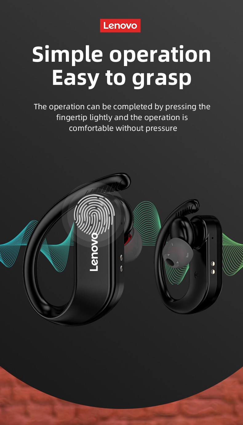 15655-ybqyyw Lenovo-auriculares inalámbricos con Bluetooth para videojuegos, audífonos originales con tecnología TWS, resistentes al agua, reducción de ruido, novedad