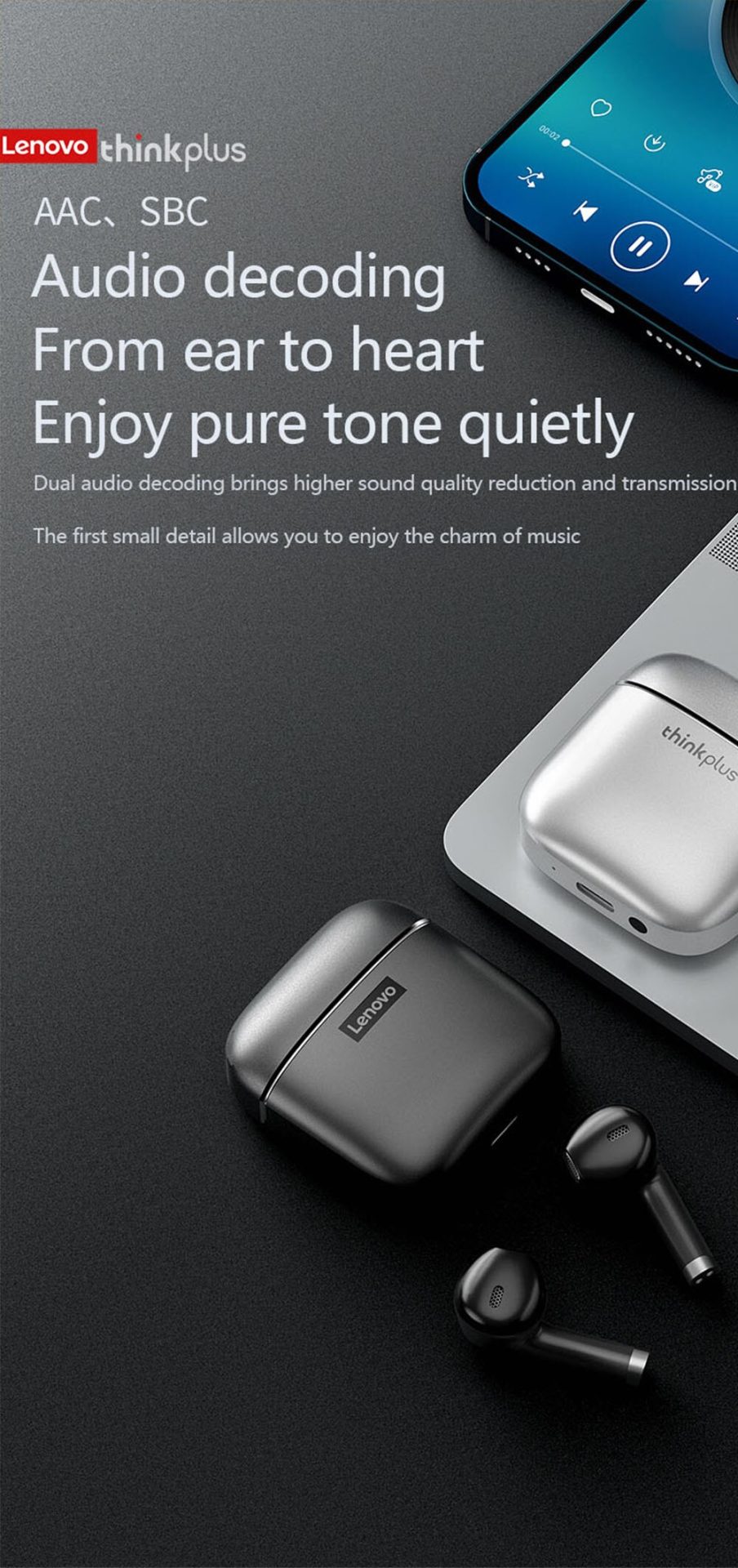 15658-kpm6cu Lenovo-auriculares inalámbricos XT99 con Bluetooth 5,2, dispositivo de audio TWS, estéreo, deportivo, gancho para la oreja, con micrófono Dual HD