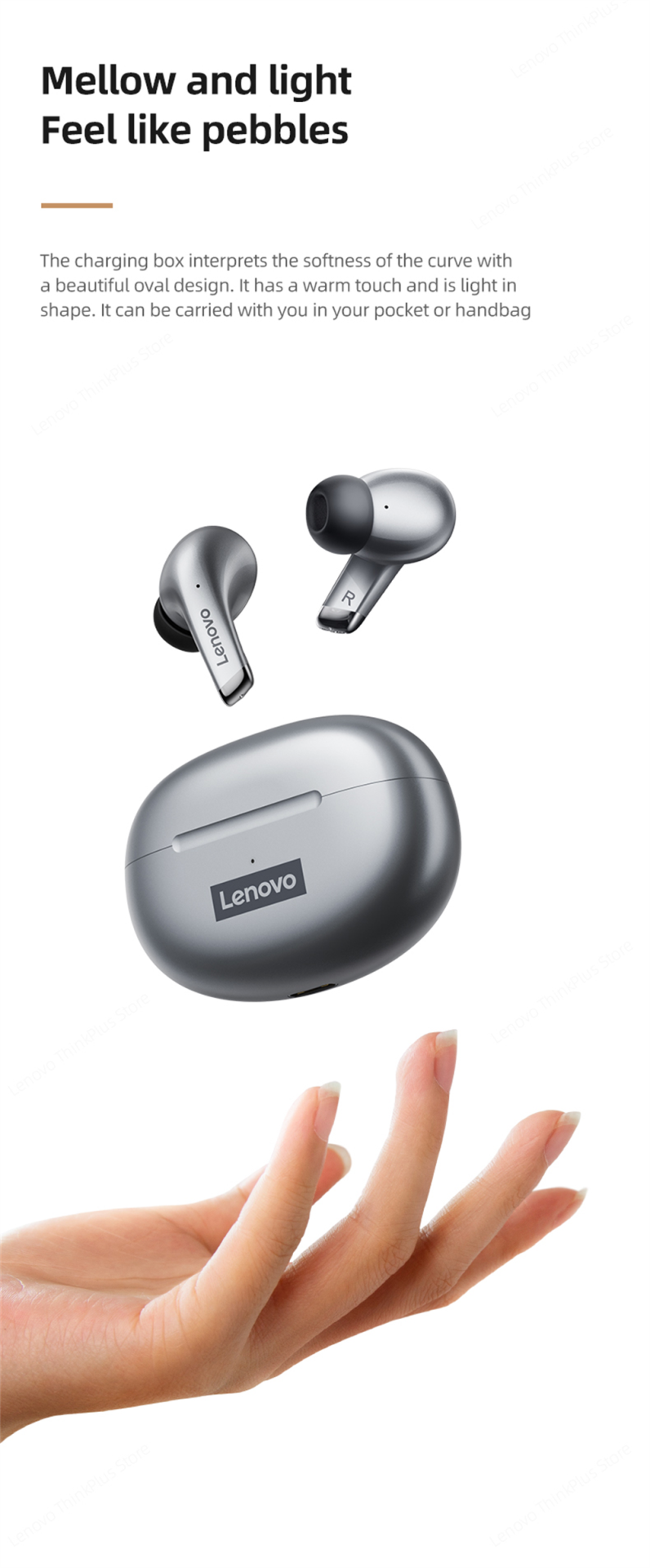 15659-e1kz5w Lenovo-auriculares inalámbricos LP5 originales, cascos con Bluetooth 5,0, thinkplus, LivePods, auténticos, sin cables, HiFi, deportivos, resistentes al agua